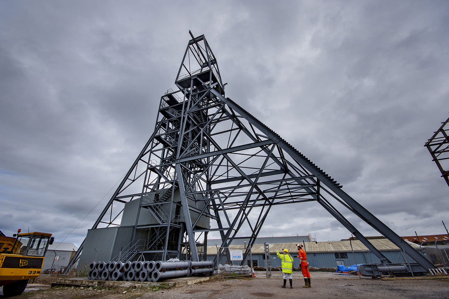 View of the mine workings above ground at South Crofty Mine