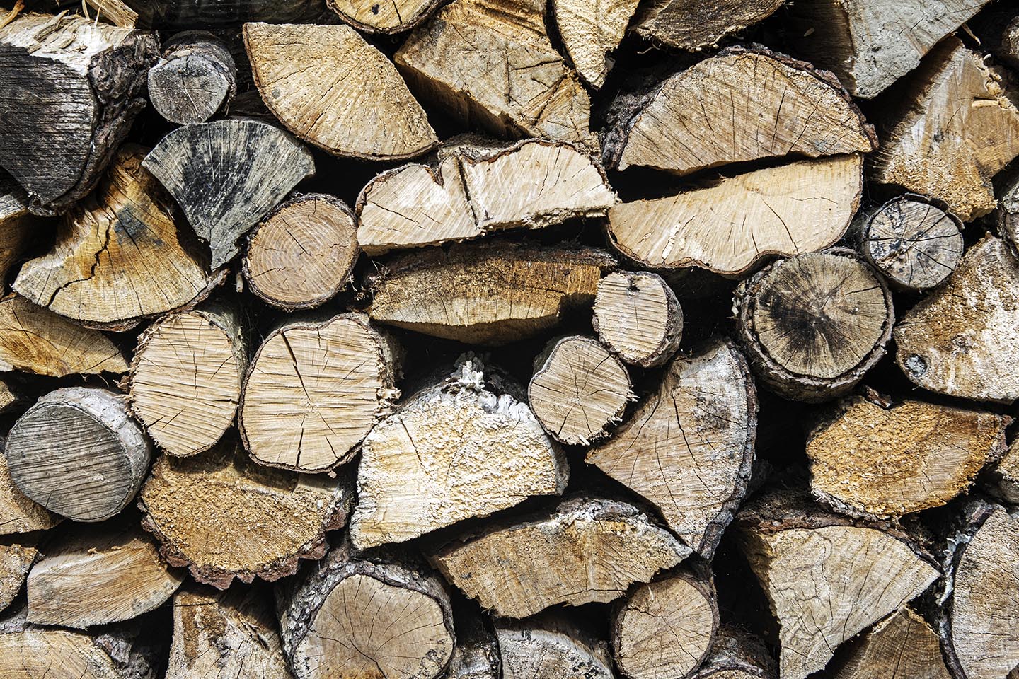 stack of logs ready for the wood burner