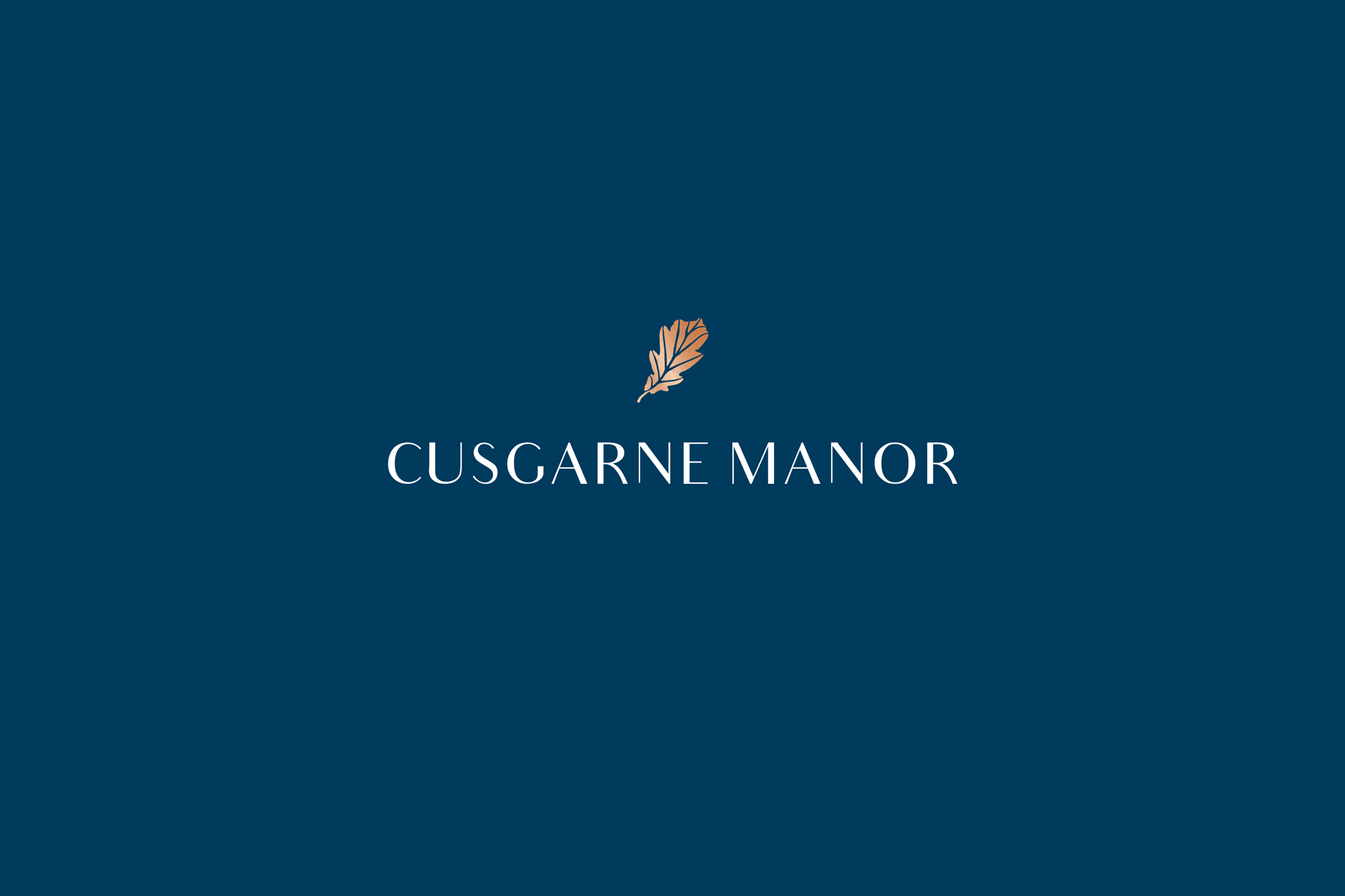Logo and colour palette designed for Cusgarne Manor, a boutique bed and breakfast in Cornwall