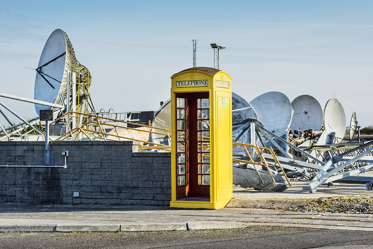 Goonhilly Earth Station - Yellow Telephone Box