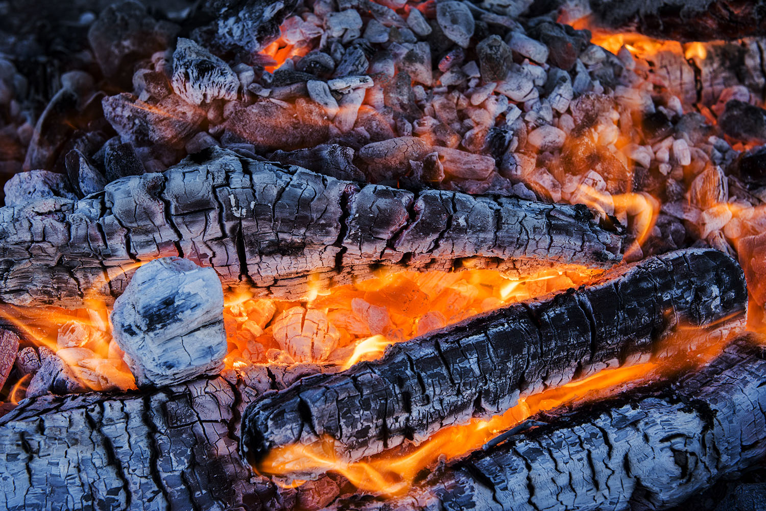 Glowing embers at the Hidden Hut